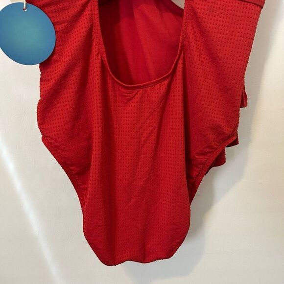 Rhode x Target Swimsuit womens XL Red Embossed Dot Ruffle beach coastal sexy NWT - Picture 9 of 14